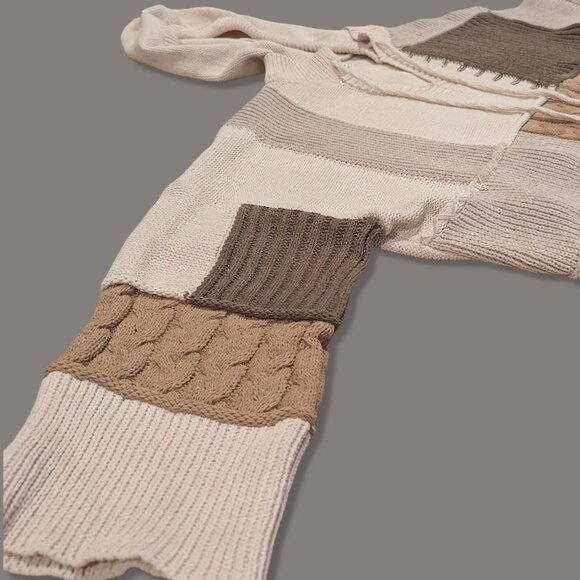 POL Tan Tones Block Knit Hooded Sweater - Small - Picture 8 of 13